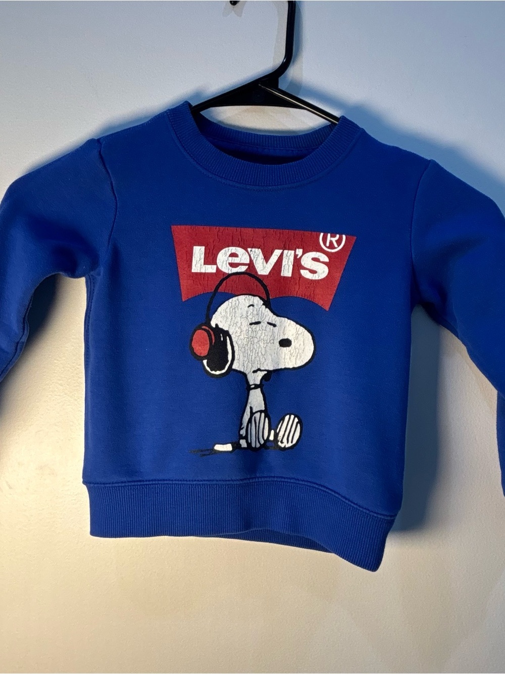 Levi’s Snoopy Peanuts Toddler 2T Blue Crewneck Sweatshirt Graphic Pullover